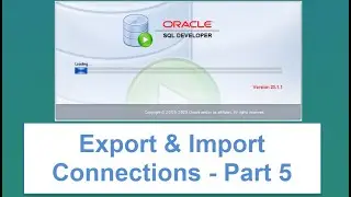 How to Export and Import Database Connections in Oracle SQL Developer- Part 5