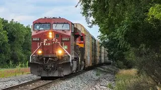 CP 9803 leads CPKC 137 Westbound at Galt, Ontario