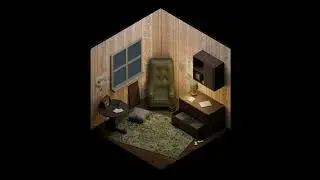 blender 3d rendered isometric room animation