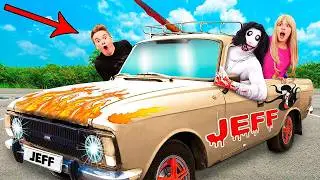 24 Часа в МАШИНЕ Джеффа УБИЙЦЫ!
