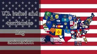 U. S. states and territories flag animation