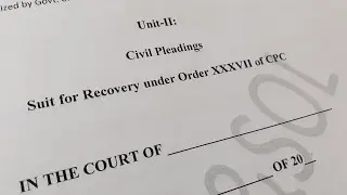 Suit For Recovery Under XXXVII of CPC |Drafting  for Recovery of suit #IXSemesterDrafting |LawNotes