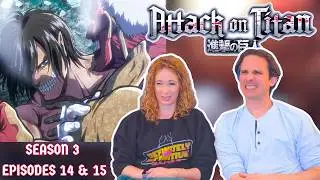 Attack on Titan Season 3 Reaction | Episodes 14 & 15 | DUB