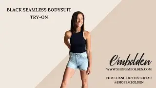 Black Seamless Bodysuit Try-On