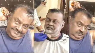 VijayaKanth In Curfew...! | Happy VijayKanth & Premalatha Dyes His hair