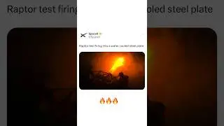 SpaceX Rapter engine 🔥firing at water cooled steel plate 🔥🚀 