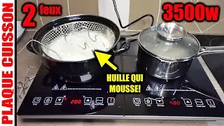 AMZCHEF Plaque de cuisson induction double 2 feux 3500w  + huile  de friture qui mousse !