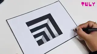 How To Draw 3D Hole - Anamorphic Illusion