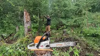Chainsaw Trouble While Clearing and Burning Brush on Our Remote Off Grid Property in Alaska