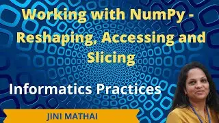 Working with NumPy   Reshaping, Slicing and Accessing