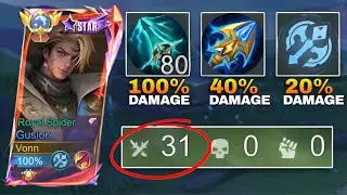 GUSION 100% DAMAGE FULL HP  1 HIT BUILD!! ( MUST TRY💯 )