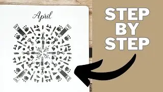 Create This Radial Pattern Bullet Journal Cover Page Step By Step