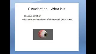 Ophthalmology 316 a Enucleation Removal Eye Ball evisceration difference PMMA Medpor HydroxyApatite