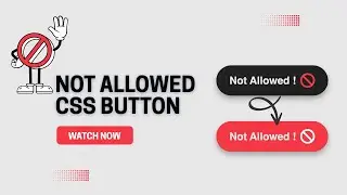 Not Allowed Button Hover Effect Using HTML & CSS | Unique Shake Animation Button Design Tutorial