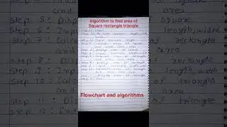 Find area of square rectangle triangle by algorithm and flowchart