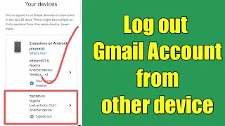 How to logout gmail account from all devices with Android