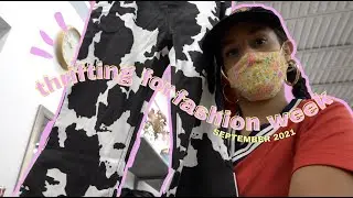 THRIFTING MY NYFW OUTFITS | we found cow print pants??