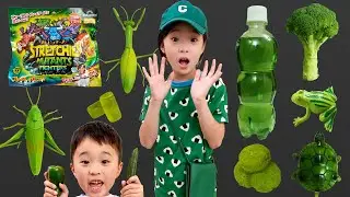 さなちゃんは緑色の物がほしい！りとくんはストレッチーズミュータントファイターズ16種類全部欲しい！集めて交換！色縛りチャレンジ【寸劇】