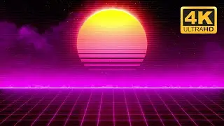80's Sun | 1 Hour Version | Infinite Loop | Live Wallpaper 4K | Stocklate