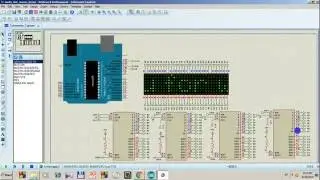 8x8 Dot Matrix LED 4 In 1 Module Simulation with Proteus