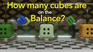 How many cubes are on the balance? || Animation