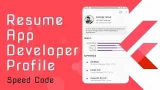 Flutter Developer Profile Resume UI - Speed Code