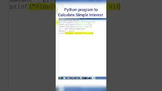Python program to calculate Simple Interest 