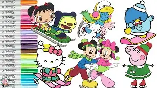 Coloring Book Compilation Winter Fun Smurfette Hello Kitty Peppa Pig Minnie Mouse Ni Hao Kai Lan