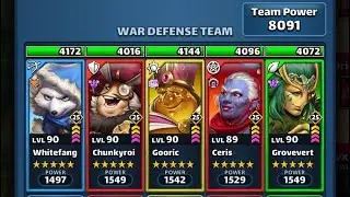 Empires Puzzles : Arrow war hits against meta Gooric tanks teams