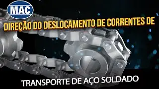 Direção do deslocamento de correntes de transporte de aço soldado