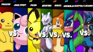 SSF2 9b Mod fights: 8-player Pokémon battle royale!
