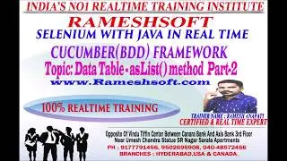 RAMESHSOFT: Cucumber Data table asList() part-2 method By Ramesh Anupati