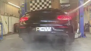 W205 Mercedes c63 with secondary decats and backboxes modified