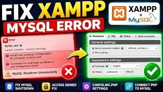 How to Fix XAMPP MySQL Error | phpMyAdmin Cannot Connect Invalid Settings (Access Denied Fix)