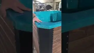 Квадратная композитная купель D 2.0 М c отделкой деревом в цвете 