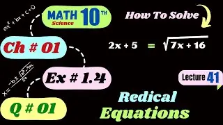 Lec 41 math10 Ex 1.4 Q1 | math 10th class chapter 1 | equation reducible to quadratic equation