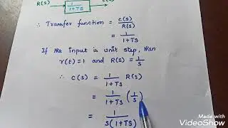 Time Response of First Order System/ Unit Step Input/ Unit_II/#1