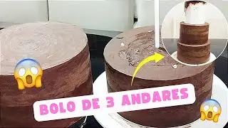 😱 VEJA COMO FICOU MEU PRIMEIRO BOLO DECORADO COM PASTA DE LEITE EM PÓ | BOLO DE 3 ANDARES