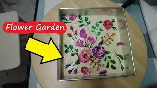 CHAPTER 3 : Tutorial how to draw Rose and Senduduk Flower on Marble Cake #marblecake #cakedecorating