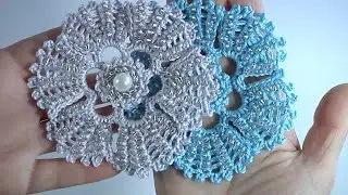 How to Crochet FLOWER-Pattern/Delicate and Unusual Pattern/Crochet with Seed Beads
