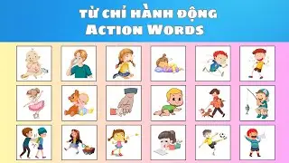 Học tiếng Anh các từ chỉ Hành động | Action Words | Ăn, Ngủ, Chạy | Oh Vui Kids