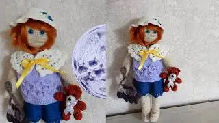3 Вязание спицами жилет для куклы игрушки