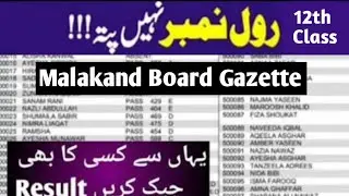12th Class Result Gazette Malakand board HSSC result gazette 2024 Kpk Board