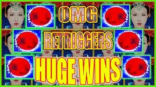 OMG This Crazy Retriggers Pays HUGE WINS! Dragon Link Autumn Moon Slot Machine
