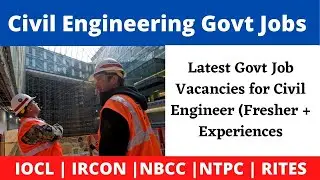 Civil Engineering Government Jobs || Civil Engg Govt Jobs || Civil Diploma Govt Jobs