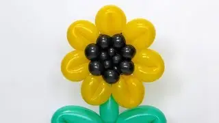 Sunflower of 7 petals from 3 balloons - twisting tutorial (Subtitles)