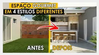 COMO FAZER ESPAÇO GOURMET COM CHURRASQUEIRA E LAVANDERIA EM 4 ESTILOS DE DECORAÇÃO DIFERENTES