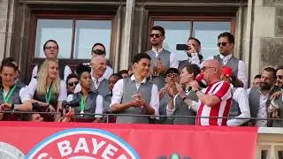 Jamal Musiala @ Meisterfeier 2023 des FC Bayern München auf dem Rathausbalkon am 28.05.2023