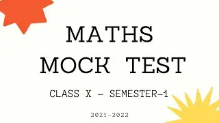 MATHS MOCK TEST || SPECIMEN PAPER PATTERN || SEMESTER-1 ||  Mathematics Class-10 ICSE ||