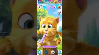 Talking Ginger Cat Eating 🍔🍇🍔🍇🍔🍇🍔🍇🍔
